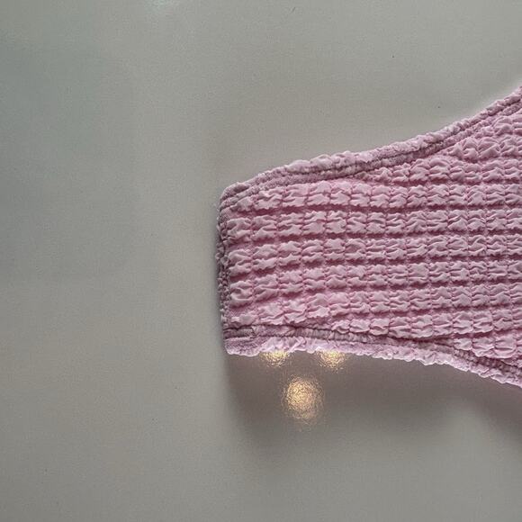 Seamolly Baby Pink Size XS Bathing Suit Textured Bikini Shell Detail Triangle - Picture 12 of 16